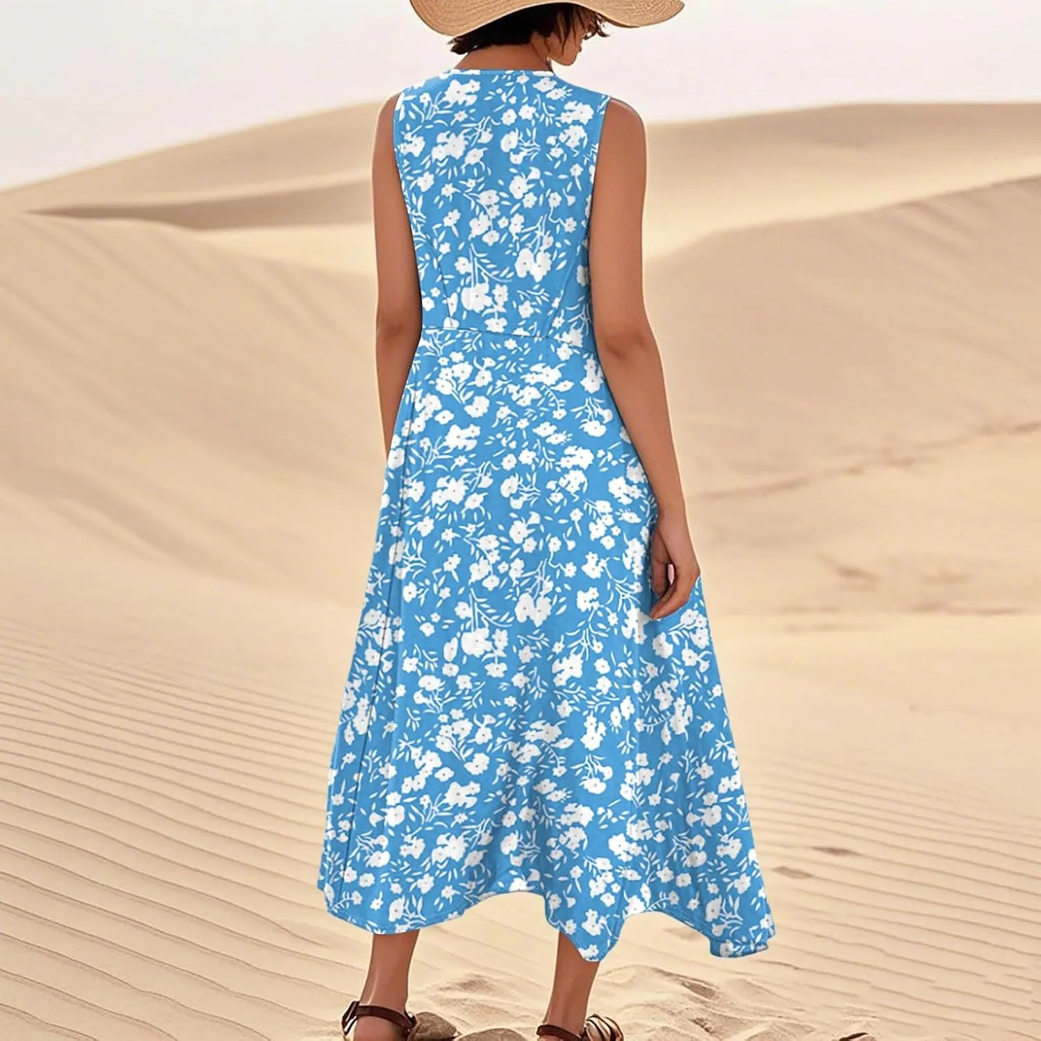 Summer Dresses for Women 2025 Maxi Sundresses Casual Beach Plus Size Cotton Linen Dress for Women Summer