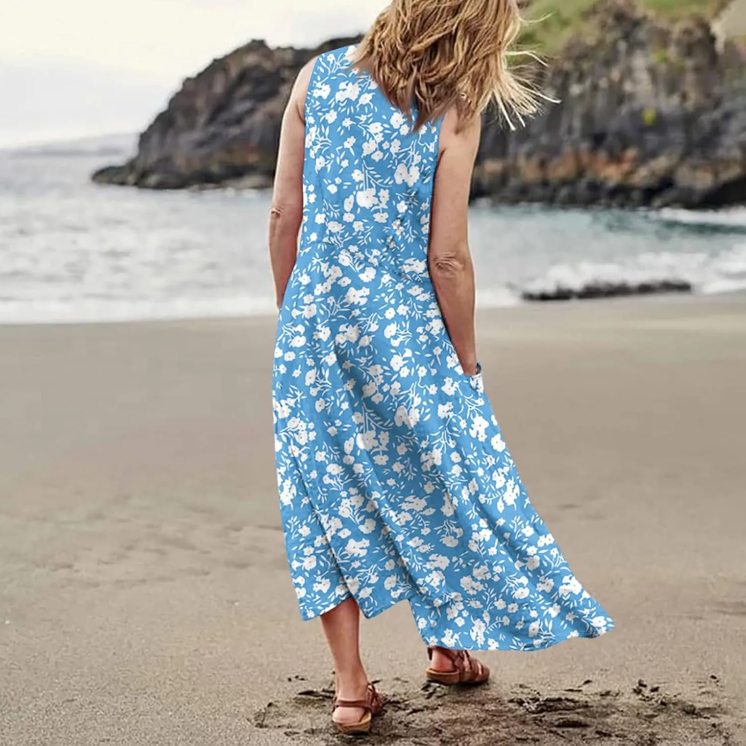 Summer Dresses for Women 2025 Maxi Sundresses Casual Beach Plus Size Cotton Linen Dress for Women Summer