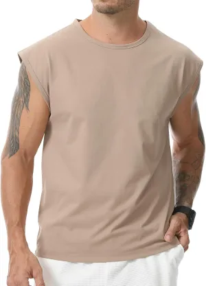 Surenow Men's Workout Tank Tops Athletic Sleeveless T-Shirt Sport Muscle Tank Running Breathable Gym Muscle T-Shirt for Men