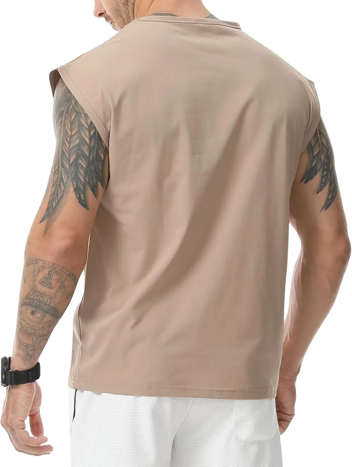 Surenow Men's Workout Tank Tops Athletic Sleeveless T-Shirt Sport Muscle Tank Running Breathable Gym Muscle T-Shirt for Men