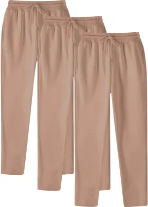 SUWBMHWE Men's Casual Baggy Sweatpants 3 Pack Trousers Heavyweight Fleece Jogger Elastic Waist Drawstring Gym Workout Pants