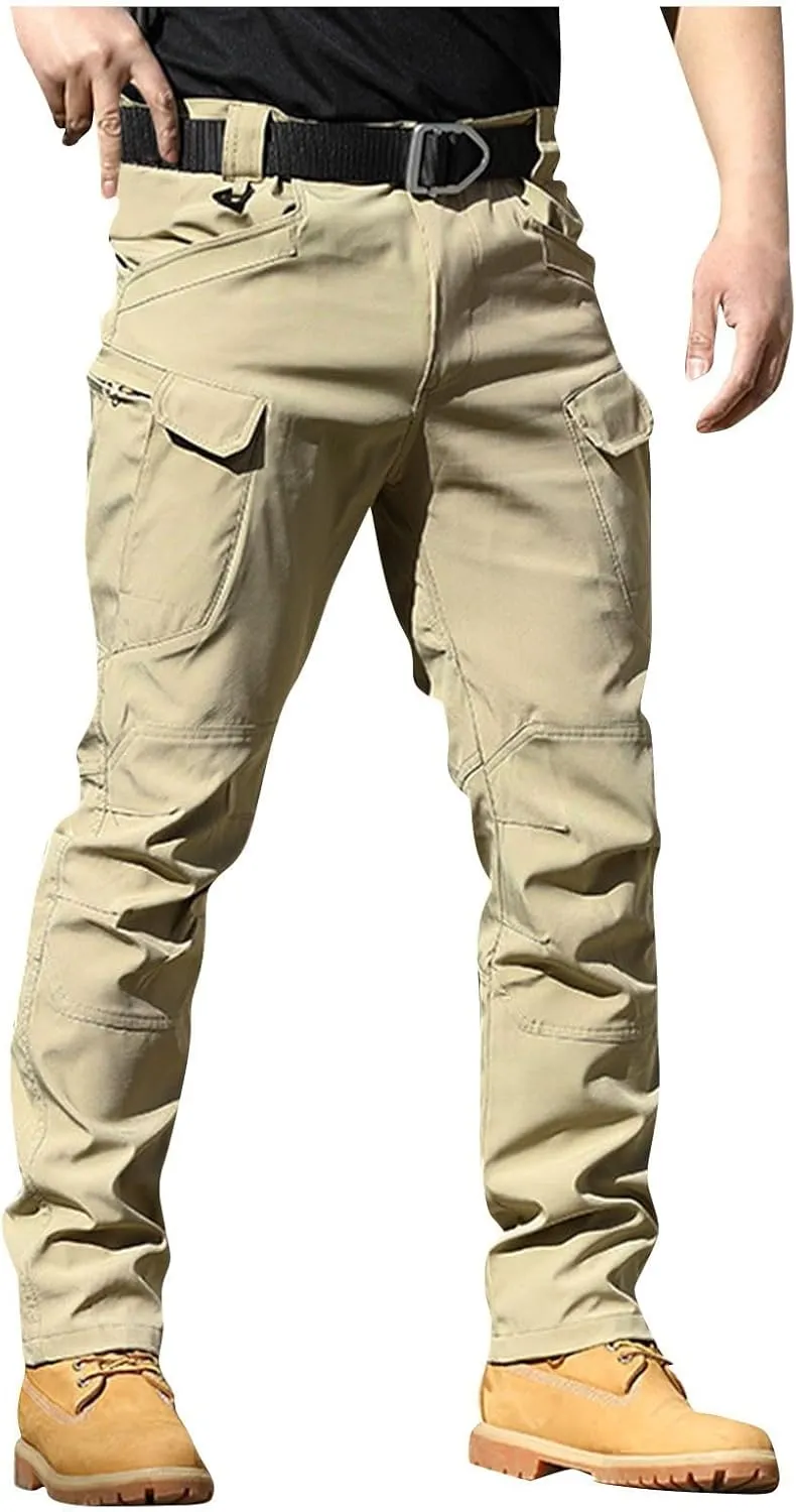 Tactical Pants for Men Water Resistant Hiking Cargo Pants Multi Pockets Stretch Waterproof Quick Dry Work Pants