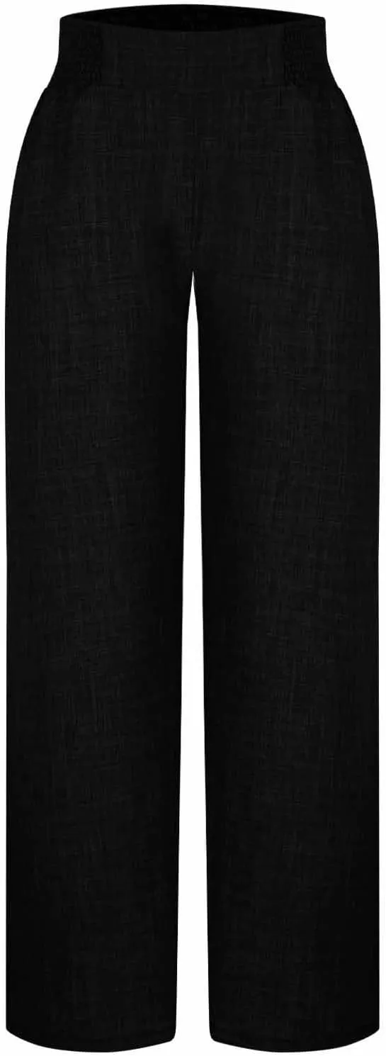 TARIENDY Beach Pants for Women Petite Women's high Waist Wide Leg Trousers Summer Casual Outfits Elastic Pants with Pockets