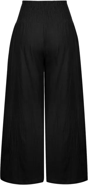TARIENDY Flowy Beach Pants for Women Women's high Waist Wide Leg Trousers Summer Beach Casual Outfits Elastic Comfy Pants