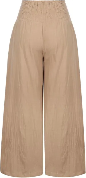 TARIENDY High Waisted Pants for Women 2025 Summer Beach Casual Fashion Pants Wide Leg Elastic Waist Trousers with Pockets