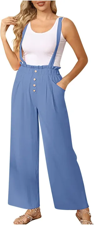 TARIENDY Wide Leg Pants for Women Summer Casual Cute Pants High Waisted Pants Elastic Waist Beach Trousers Trendy 2025