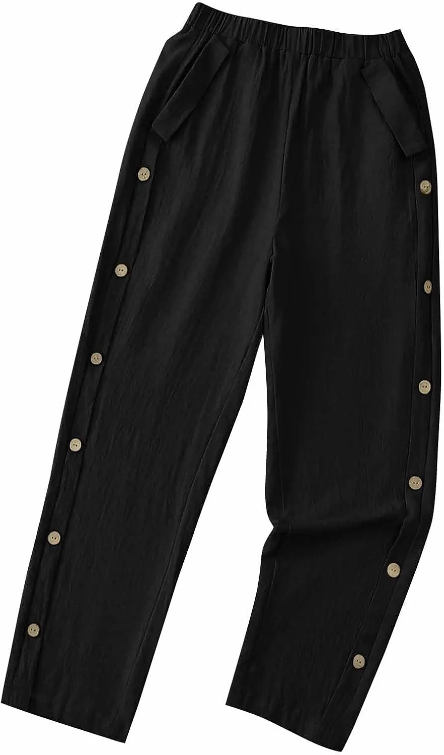 TARIENDY Women's Wide Leg Lounge Pants Womens Side Button Elastic Pants high Waist Comfy Trousers Summer Casual Outfits