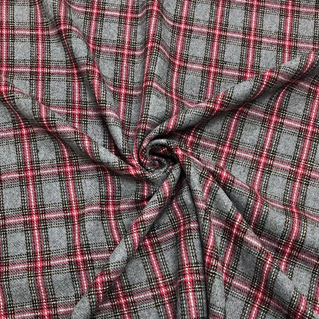 Tartan Wool Blend Fabric