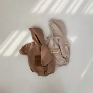 Teddy Pocket Hoodie Romper