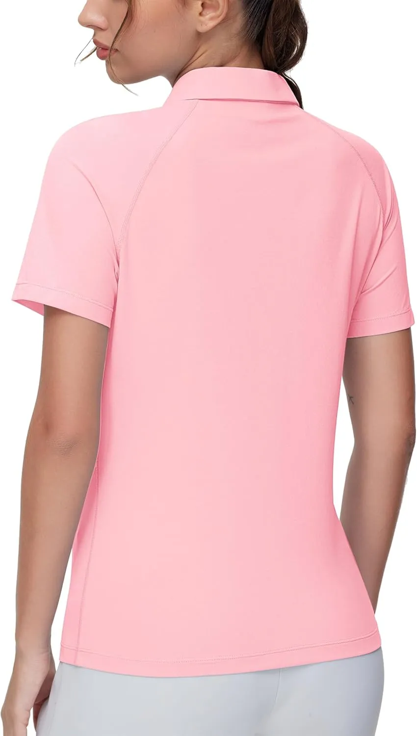 THE GYM PEOPLE Women's Slim Fit Polo Shirts Zip Up Lightweight Quick Dry Collared Golf Workout Tee Tops
