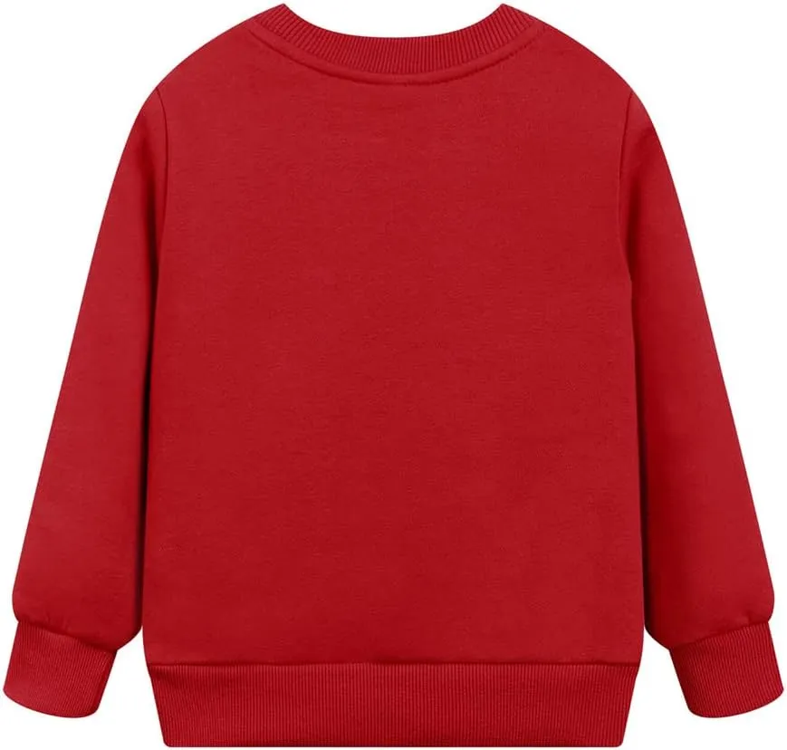 Toddler Boys Christmas Sweatshirts Long Sleeve Pullover Shirts Reindeer Sweaters Xmas Cartoon Tee Sport Tops 1-7T