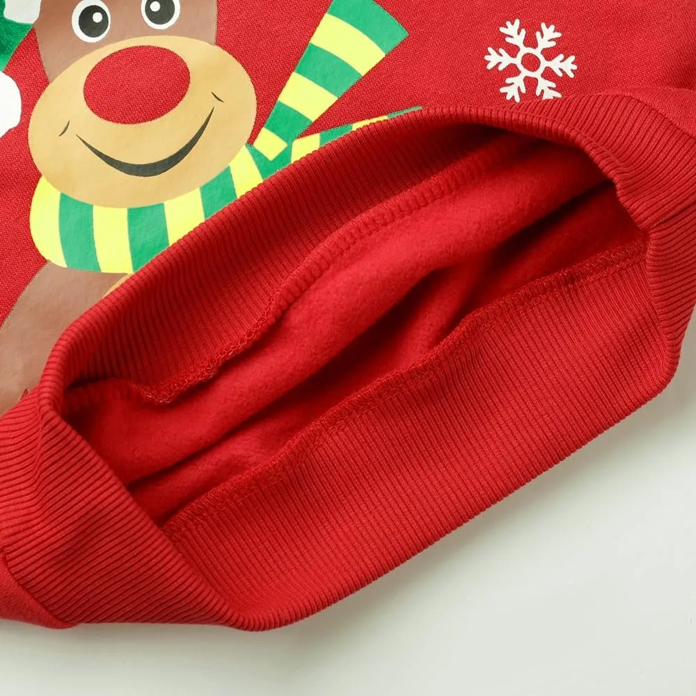 Toddler Boys Christmas Sweatshirts Long Sleeve Pullover Shirts Reindeer Sweaters Xmas Cartoon Tee Sport Tops 1-7T