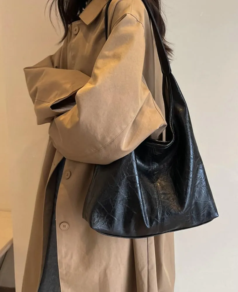 Vegan Leather Tote Bag Y2K Women Stylish Hobo Bag Casual Trendy Handbag Purse