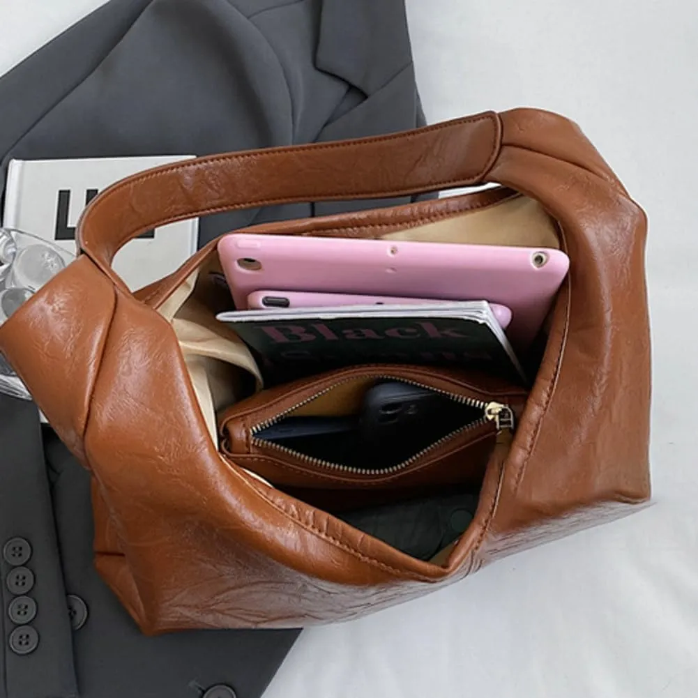 Vegan Leather Tote Bag Y2K Women Stylish Hobo Bag Casual Trendy Handbag Purse