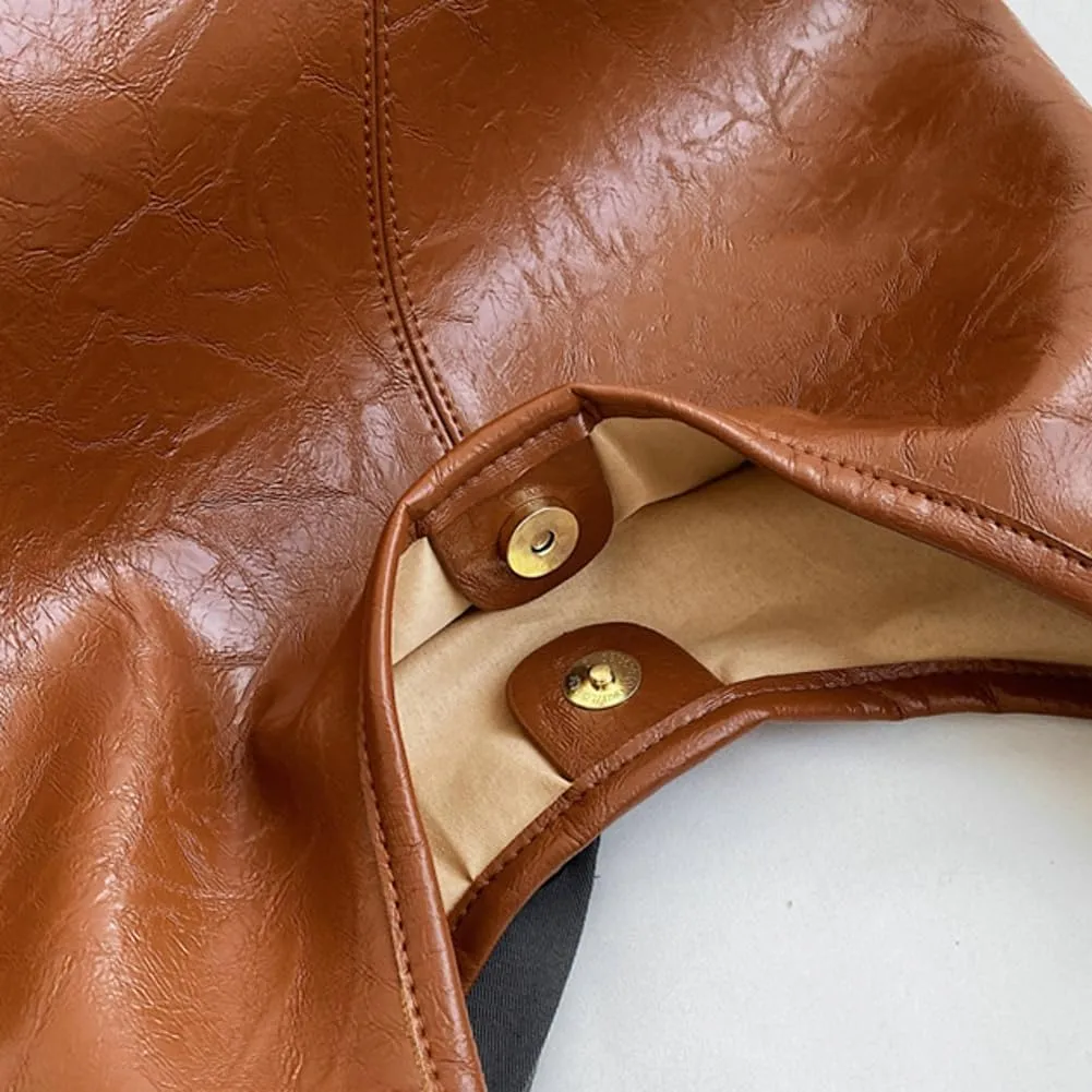 Vegan Leather Tote Bag Y2K Women Stylish Hobo Bag Casual Trendy Handbag Purse