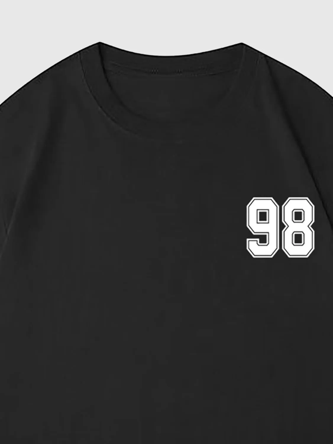 Verdusa Men's Jersey Oversized Letter Graphic T Shirt Crew Neck Drop Shoulder Short Sleeve Tee Tops