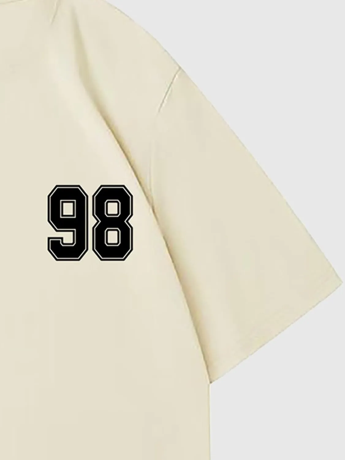 Verdusa Men's Jersey Oversized Letter Graphic T Shirt Crew Neck Drop Shoulder Short Sleeve Tee Tops