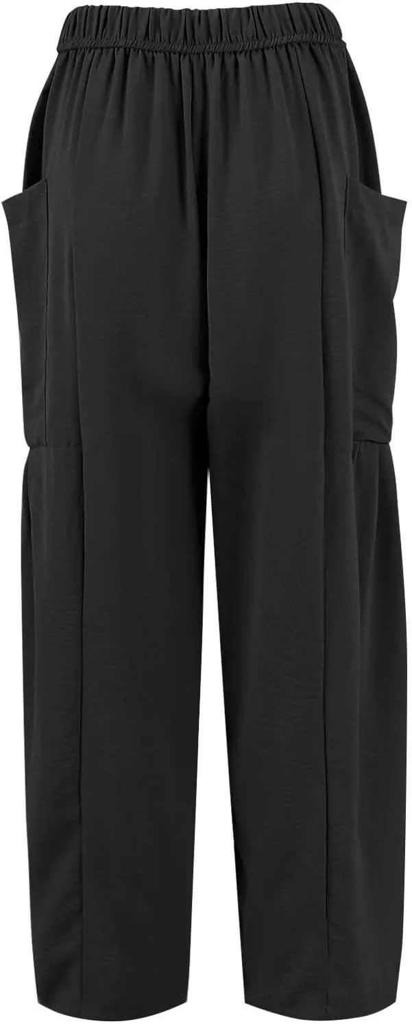 Wide Leg Pants Woman High Waisted Drawstring Pants Summer Beach Vacation Casual Palazzo Lounge Trousers with Pockets