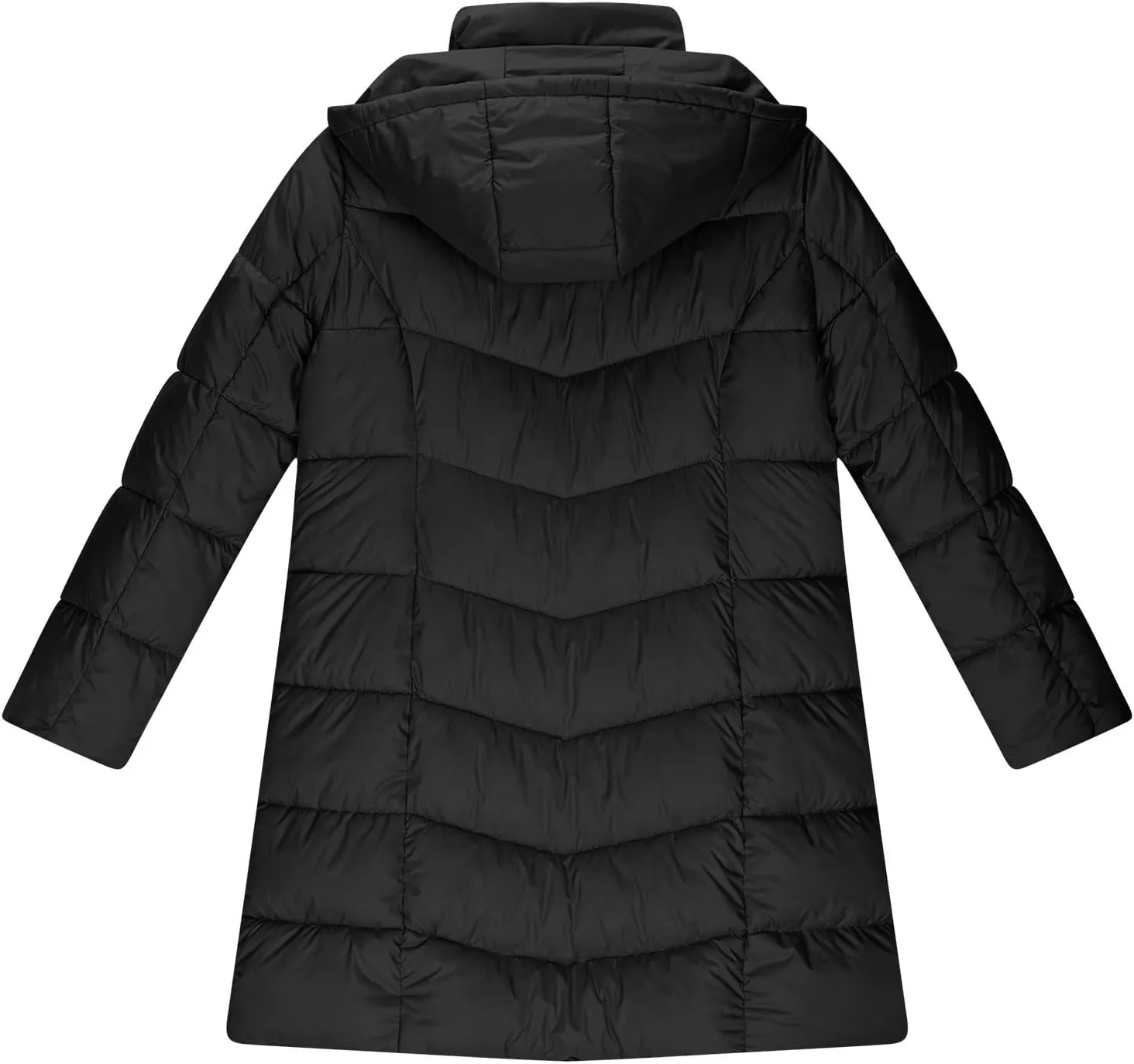 Winter Jackets for Women Hood Zip up Long Sleeve Quilted Padded Coat Casual Trendy Warm Cotton Outerwear with Pockets