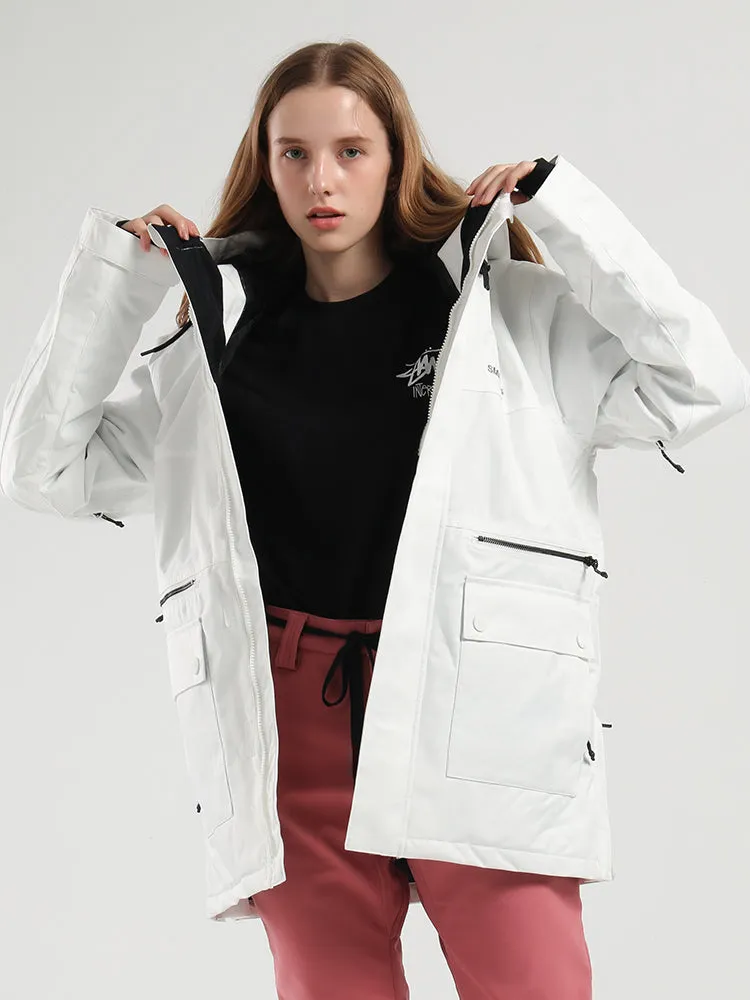 Winter New Unisex White Ski Suit Single And Double Board Waterproof Wear-Resistant Warm Ski Suit