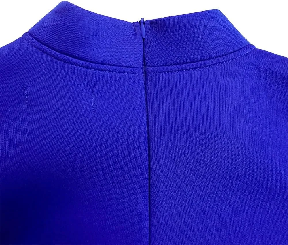 Women Plus Size Elegant Bowtie Neck Cocktail Maxi Dress Lantern Long Sleeves High Waist A-Line Big Swing African Dress