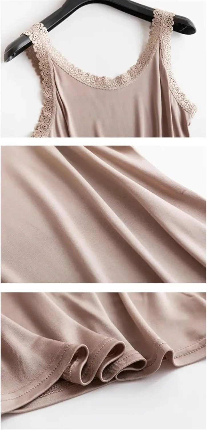 Women Silk Camis Lace Camisoles Bottoming Shirt