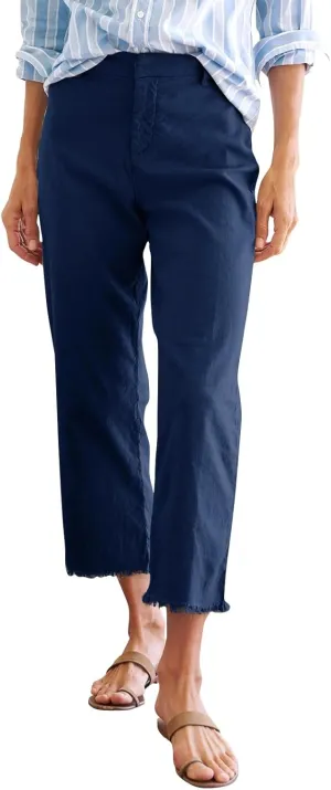 Womens Cargo Pants, Peasant Pants Straight Leg Casual Trendy Linen Plaid Adjustable