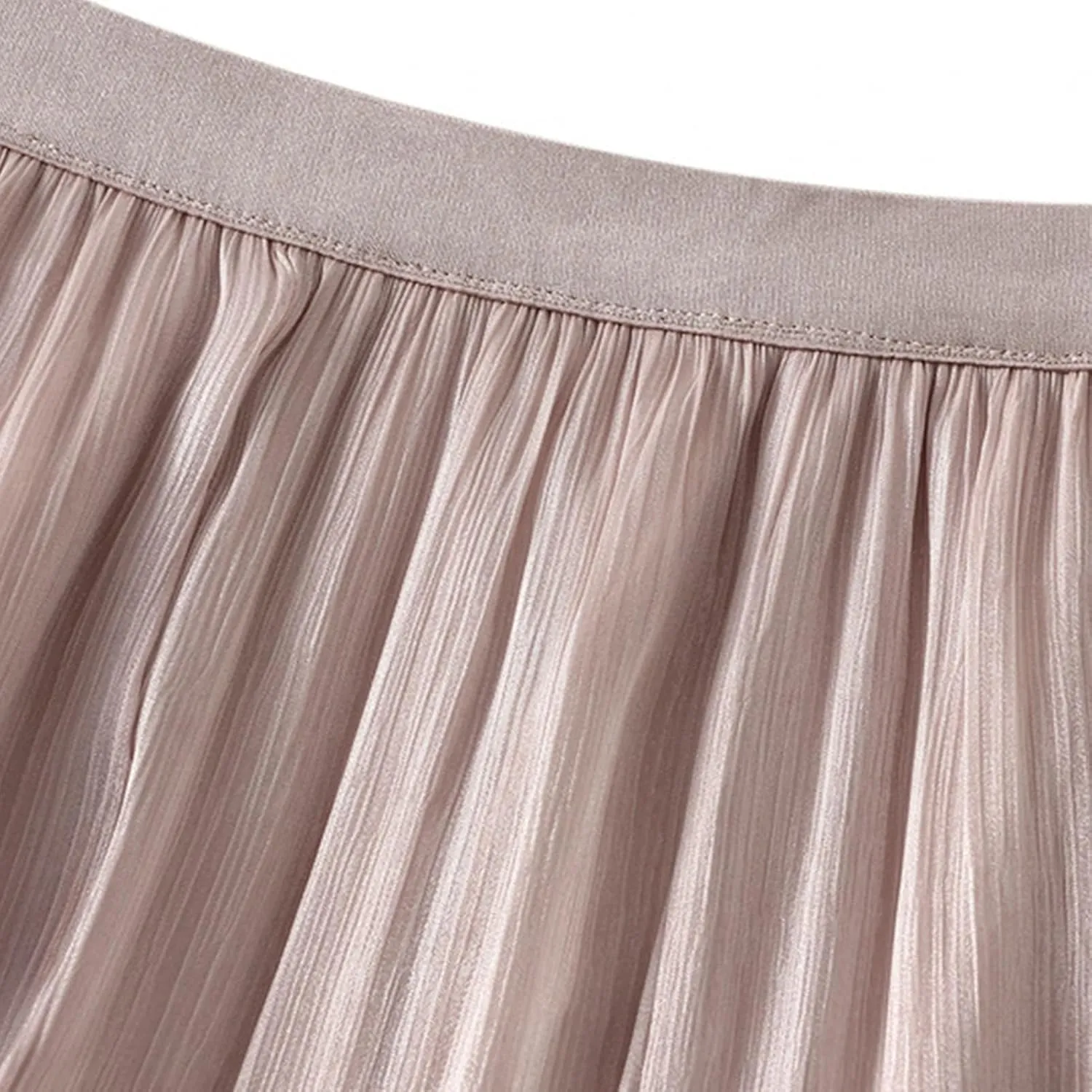 Women's Casual Trendy Ruffle Skirt High Waisted A Line Pleated Midi Long Skirt for Beach Party