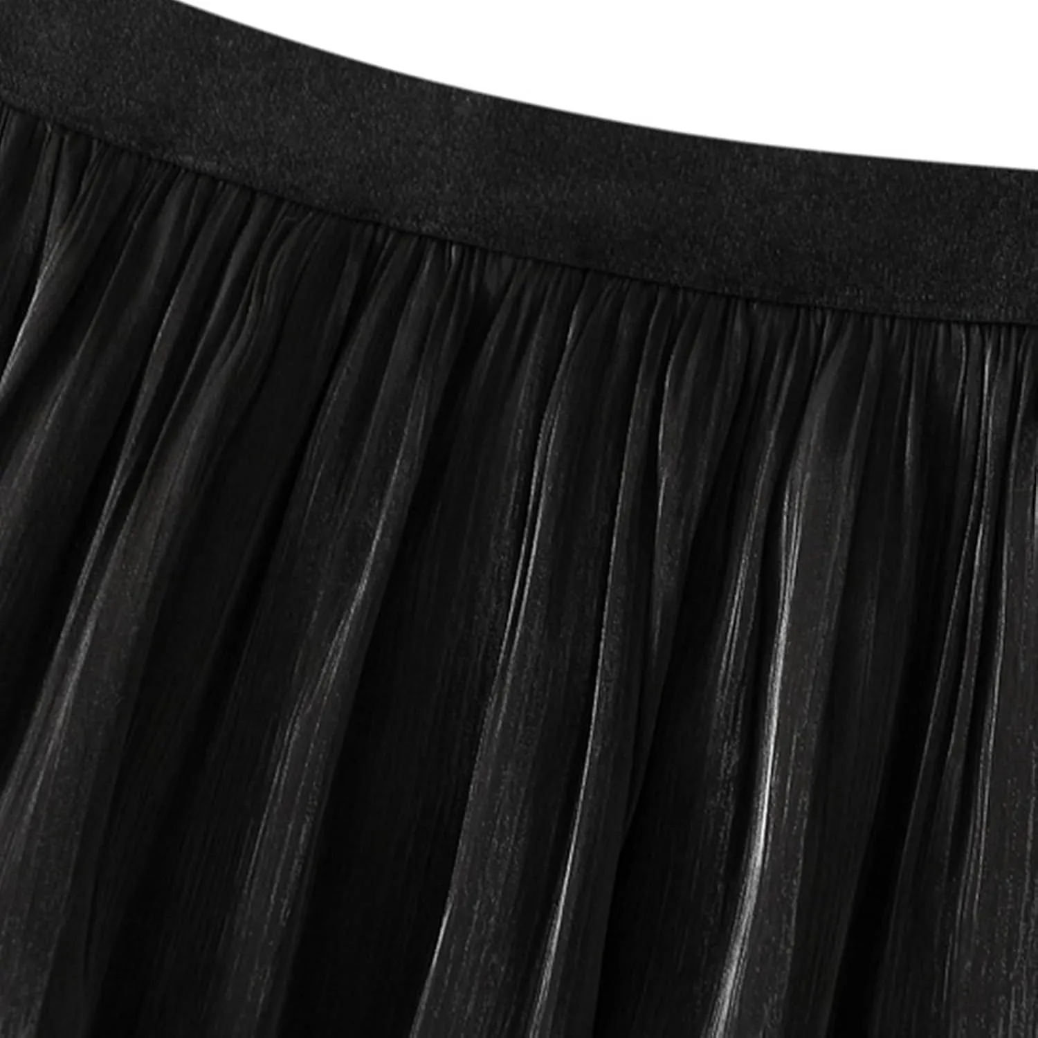 Women's Casual Trendy Ruffle Skirt High Waisted A Line Pleated Midi Long Skirt for Beach Party