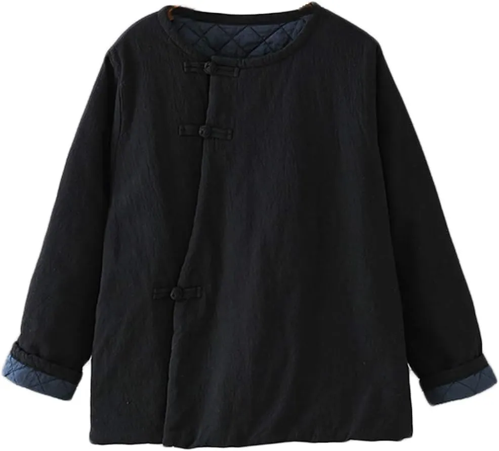 Women's Cotton Padded Coats Cotton Linen Chinese Tang Suit Style Short Jackets