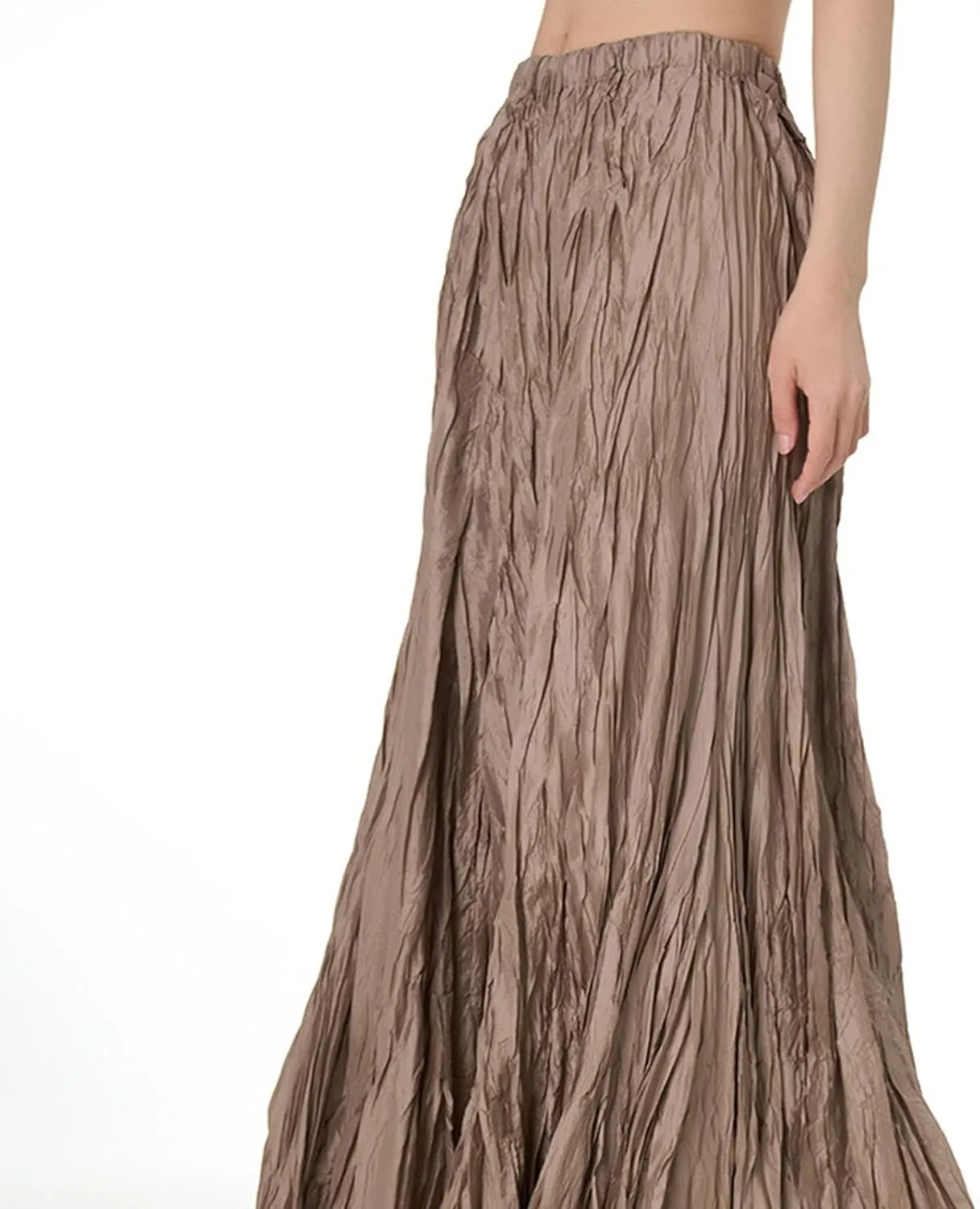 Women's Eleganti Skirts Fluttering Drapey Crinkle Slim Waist Plus Hem Loose Skirt Midi Dress Walking Daily Wear