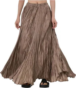 Women's Eleganti Skirts Fluttering Drapey Crinkle Slim Waist Plus Hem Loose Skirt Midi Dress Walking Daily Wear