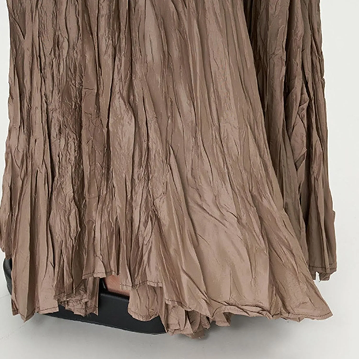 Women's Eleganti Skirts Fluttering Drapey Crinkle Slim Waist Plus Hem Loose Skirt Midi Dress Walking Daily Wear