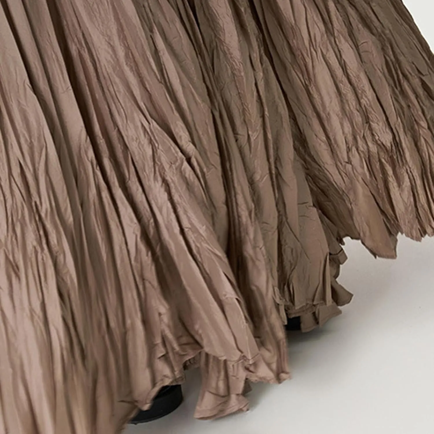 Women's Eleganti Skirts Fluttering Drapey Crinkle Slim Waist Plus Hem Loose Skirt Midi Dress Walking Daily Wear