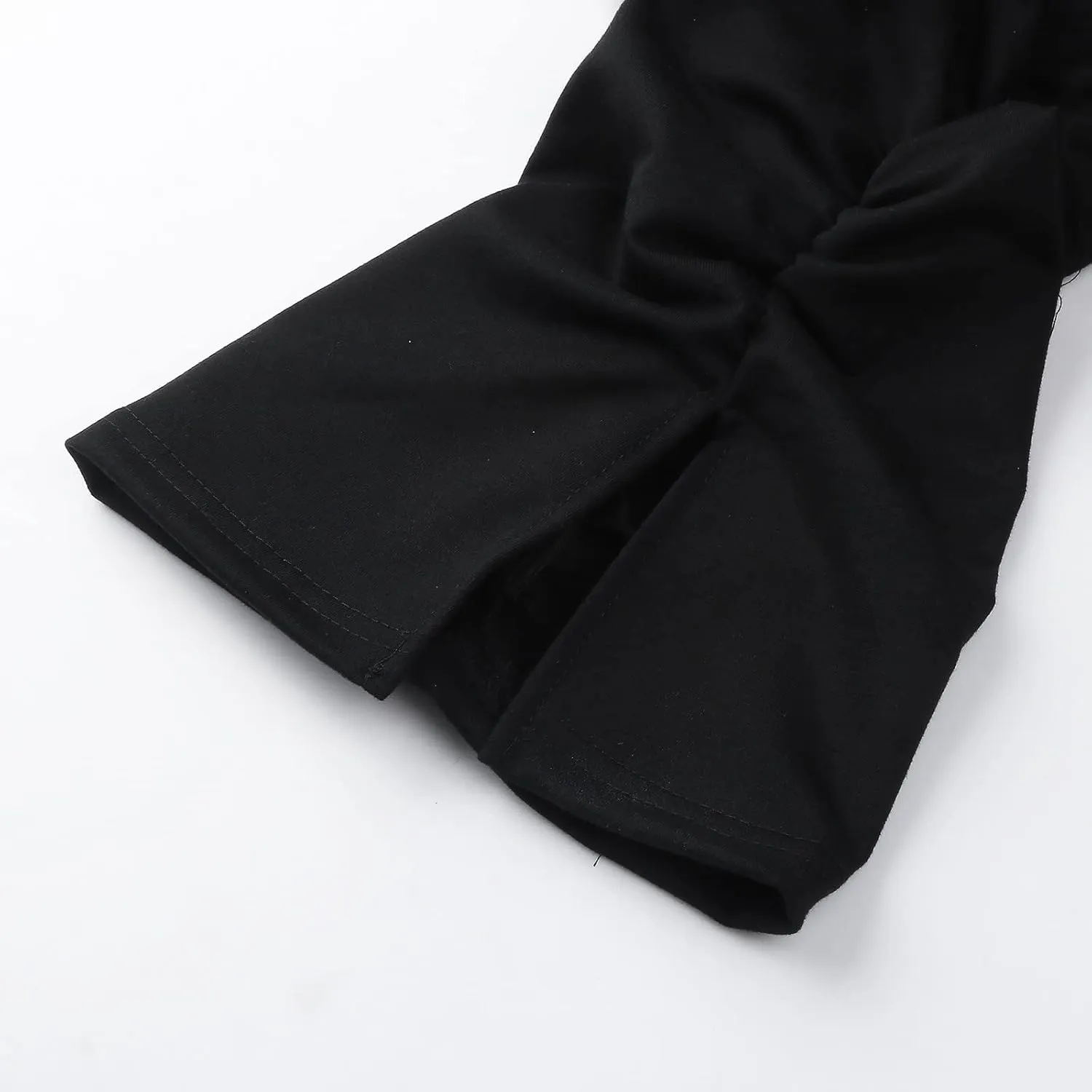 Womens High Waist Pants Elastic Waist Side Split Casual Pants Comfort Straight Leg Long Pants Lightweight for Women
