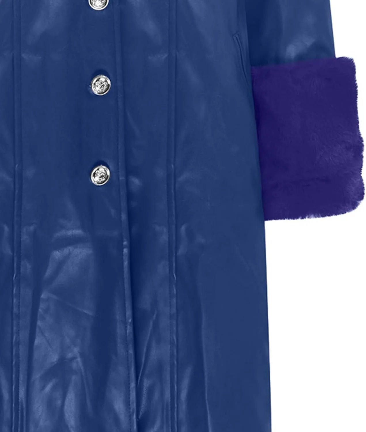 Womens Leather Jacket with Faux Fur Collar Leather Long Jacket Winter Fashion Trench Coat Fleece Lined Coats with Pocket