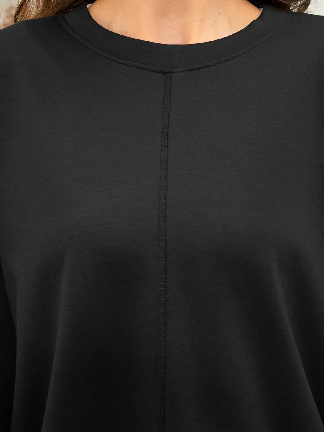 Women's Lightweight Crewneck Oversized Sweatshirt 2025 Casual Trendy Long Sleeve Pullover for Spring Fall