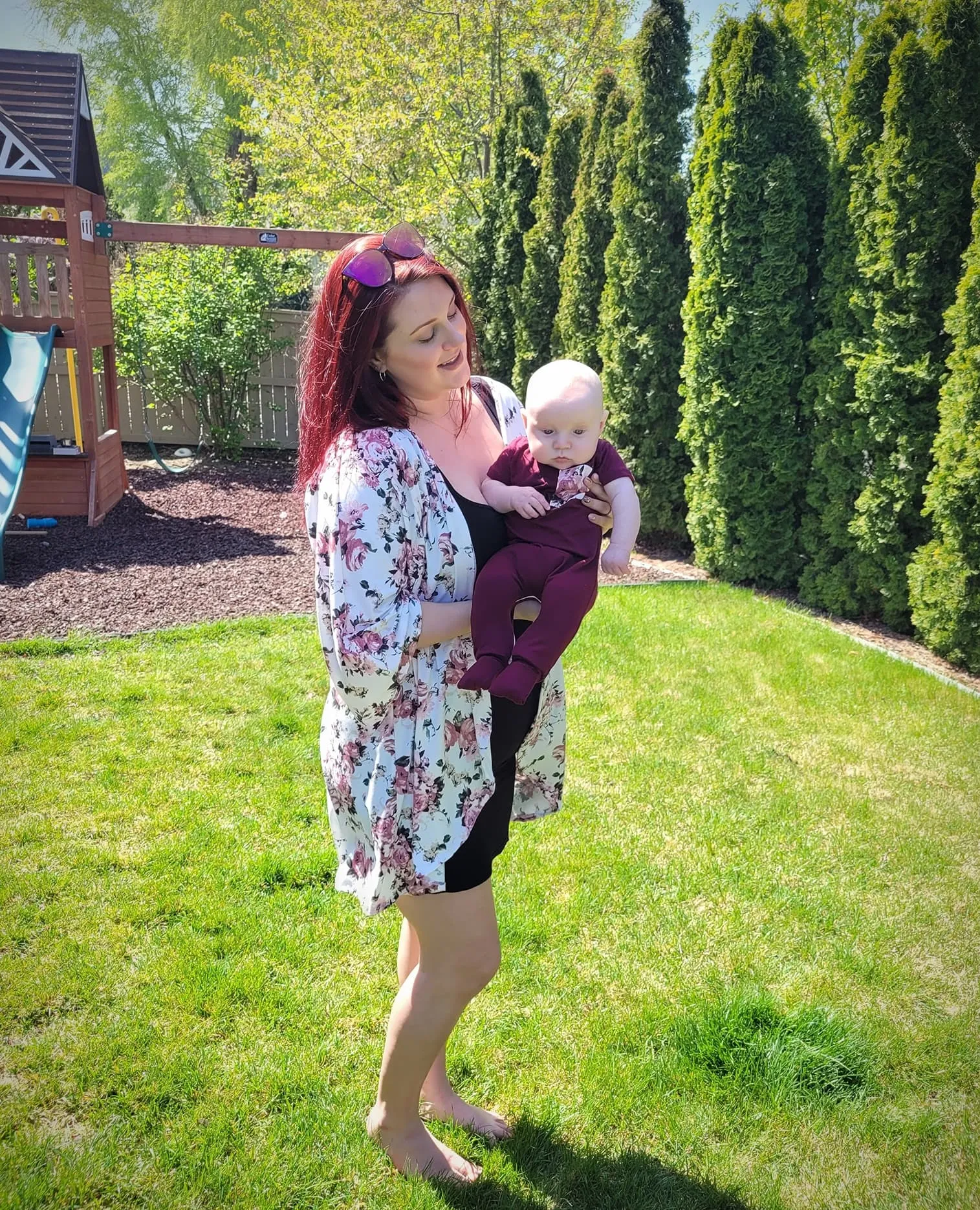 Women's Merlot Floral Kimono