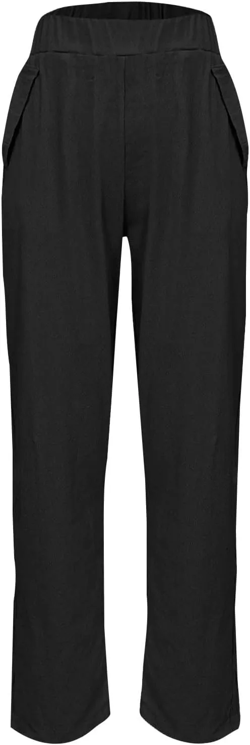 Women's Pants, Peasant Pants Casual Trendy Linen Straight Leg 2025 Teacher Women