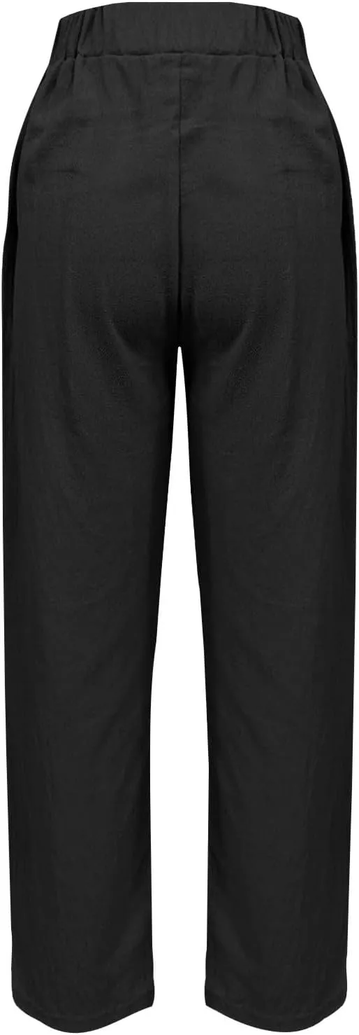 Women's Pants, Peasant Pants Casual Trendy Linen Straight Leg 2025 Teacher Women