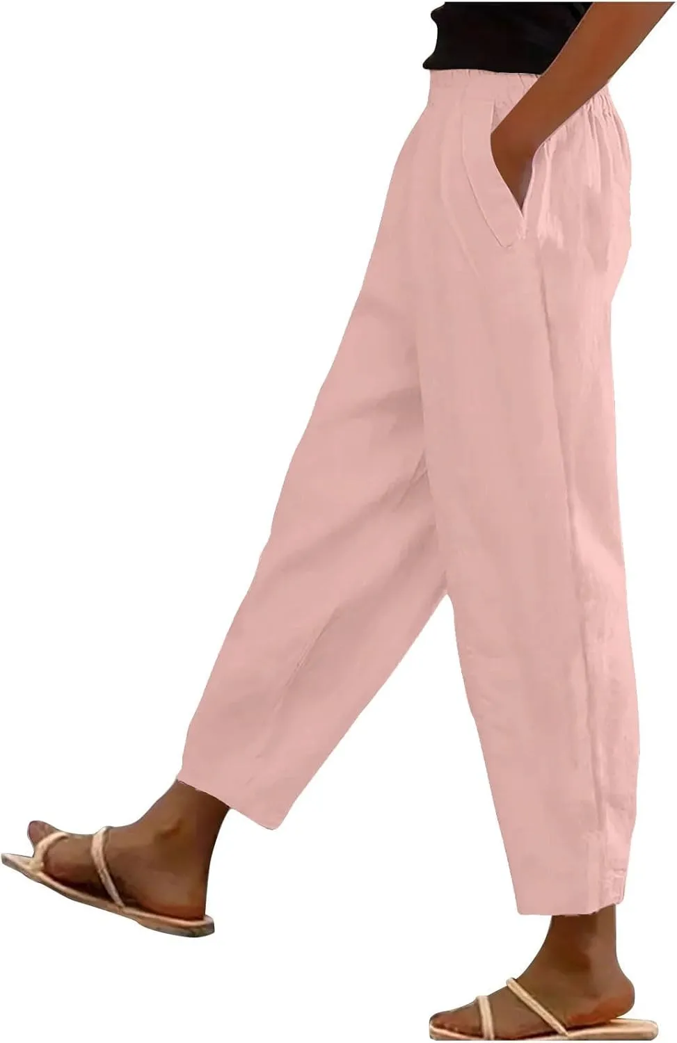 Women's Pants, Peasant Pants Casual Trendy Linen Straight Leg 2025 Teacher Women