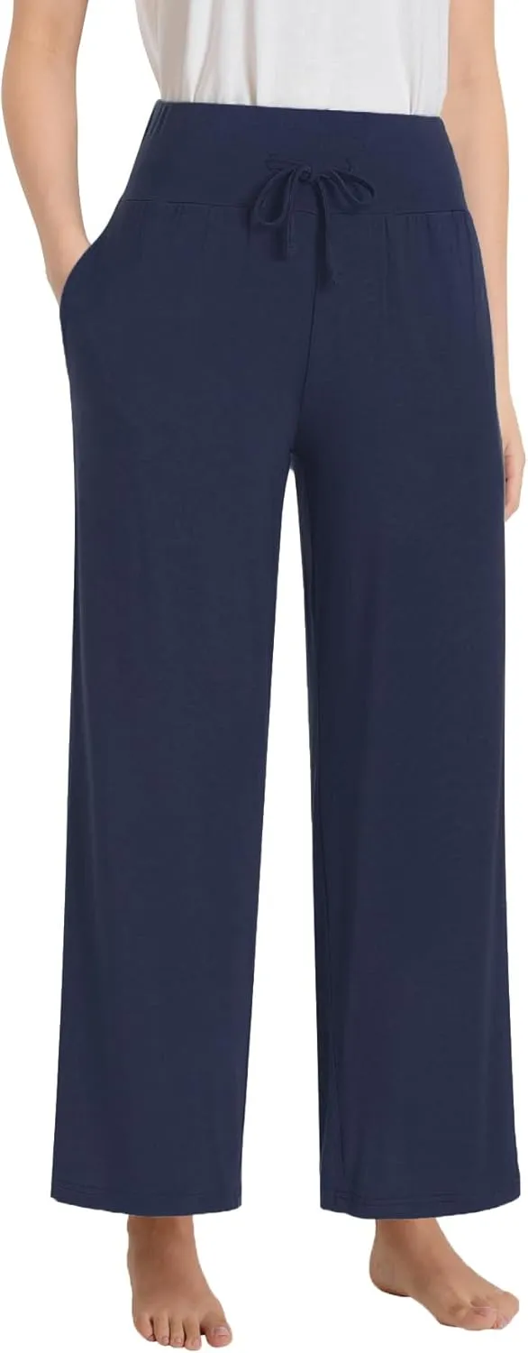 Women's Petite Lounge Pants With Pockets Wide Leg