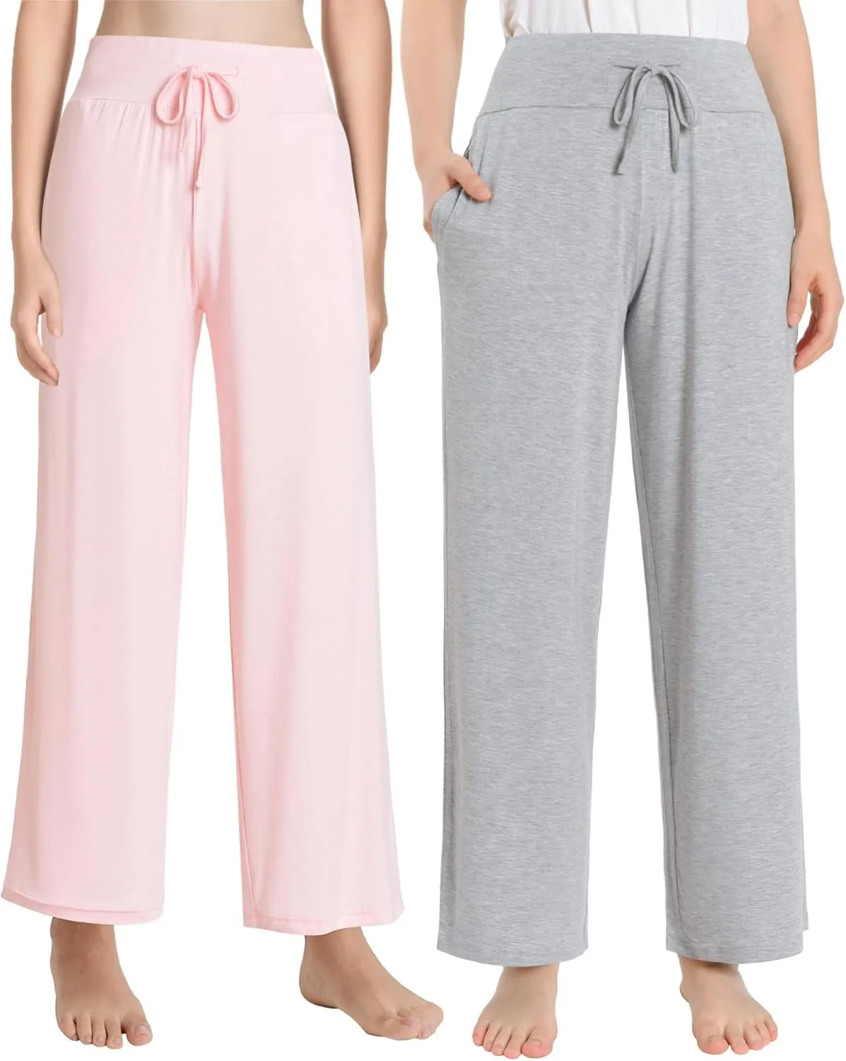 Women's Petite Lounge Pants With Pockets Wide Leg