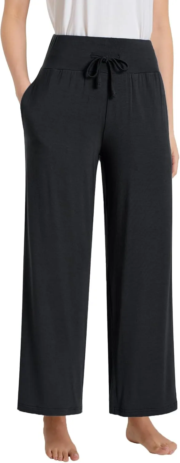 Women's Petite Lounge Pants With Pockets Wide Leg