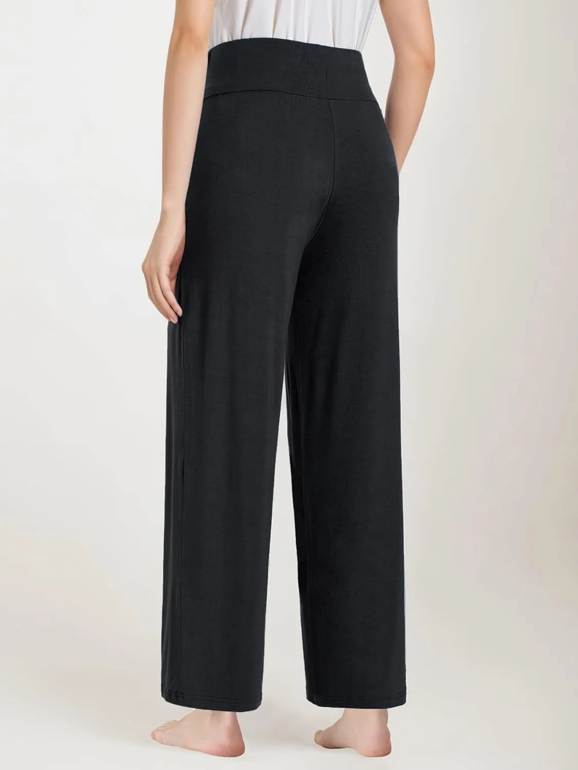 Women's Petite Lounge Pants With Pockets Wide Leg