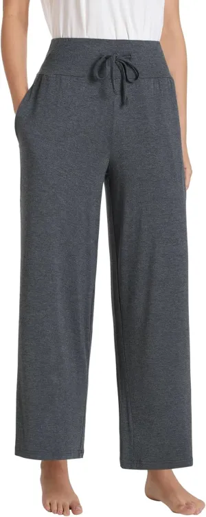 Women's Petite Lounge Pants With Pockets Wide Leg