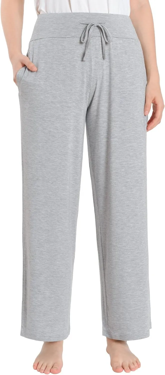 Women's Petite Lounge Pants With Pockets Wide Leg