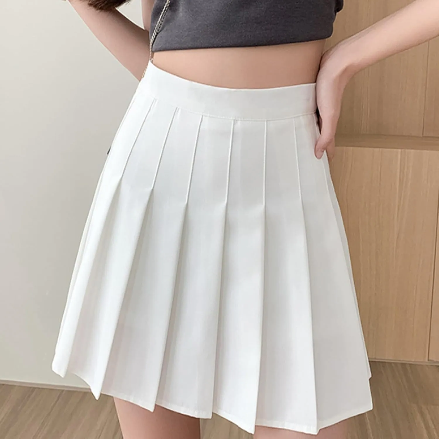 Women's Pleated Skirt Mini Skirt High Waisted Plain A-Line Solid Color Tennis Loose Casual Trendy 2025
