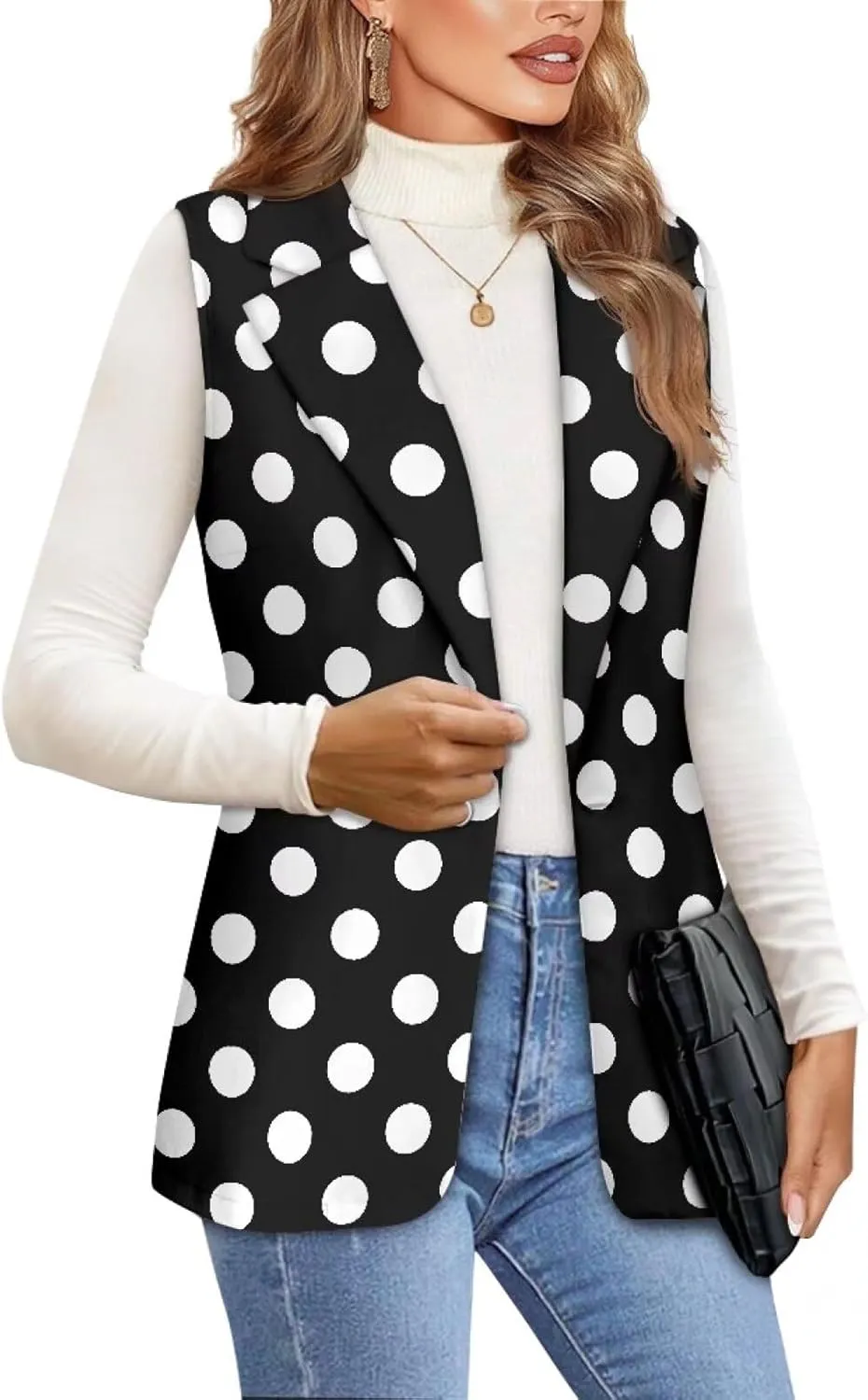 Women's Sleeveless Vest Casual Trendy 2025 One Button Open Front Blazer Suit (Available in S-5XL Size)
