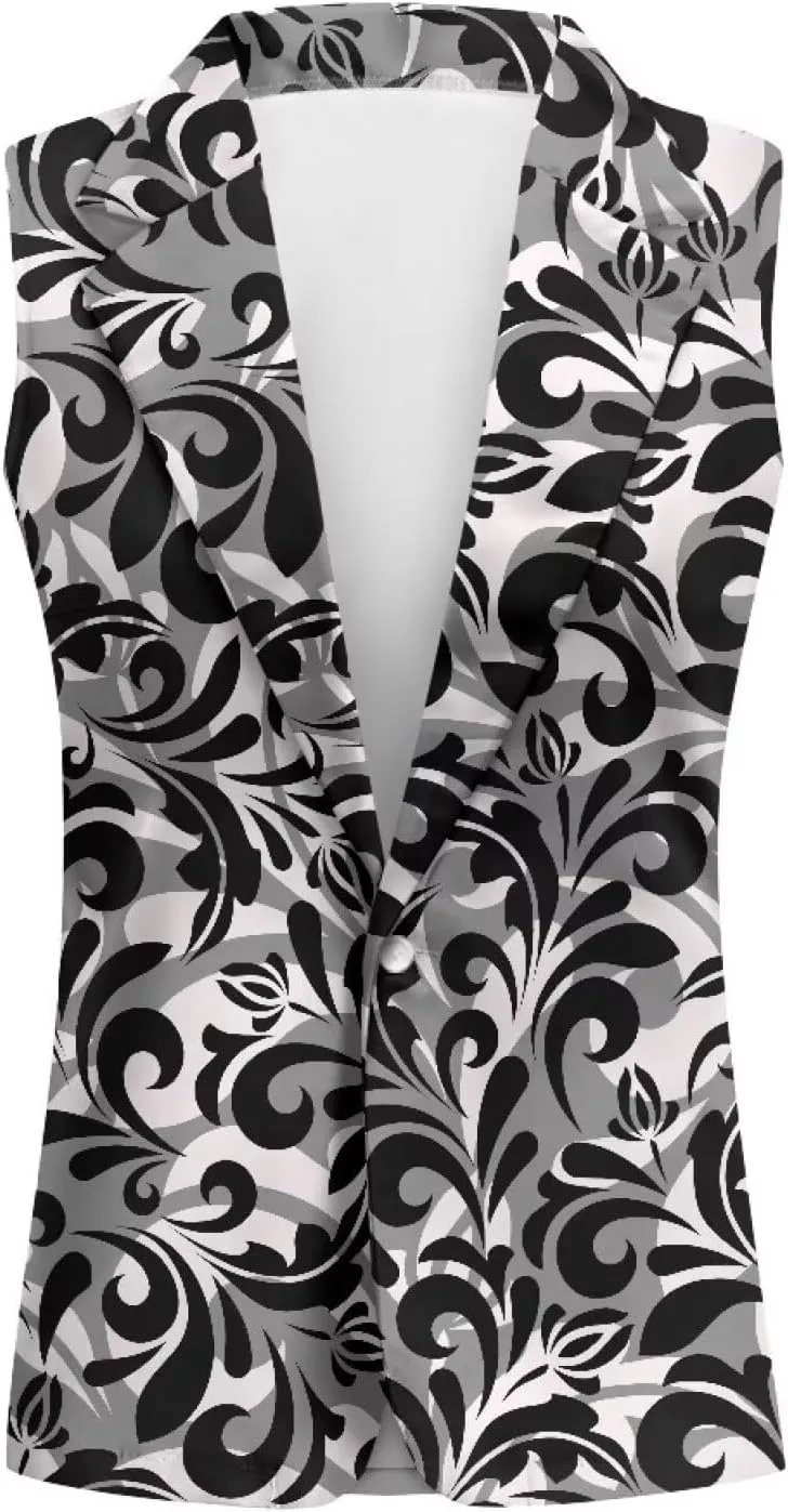 Women's Sleeveless Vest Casual Trendy 2025 One Button Open Front Blazer Suit (Available in S-5XL Size)
